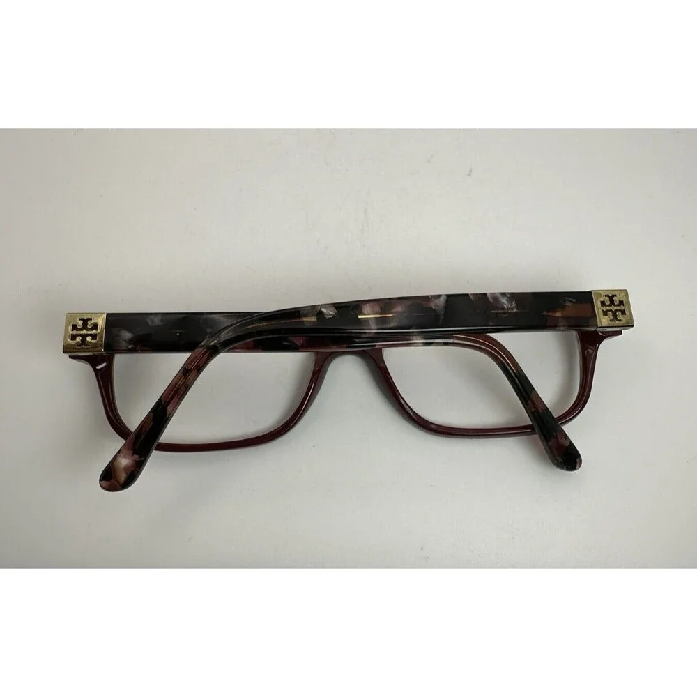 Tory Burch Bordeaux Tortoise Shell Eyeglasses Frame w/ Case Elegance Luxury